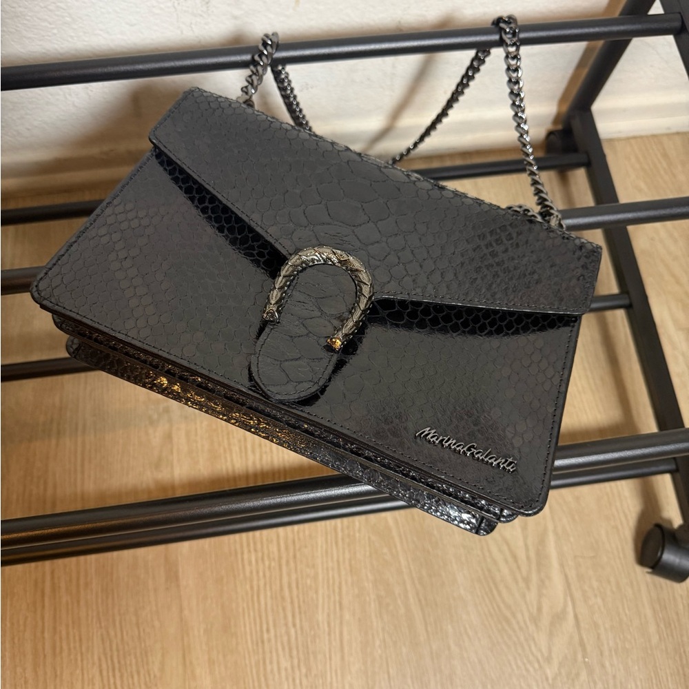 Marina Galanti Black Snake-Embossed Women's Bag